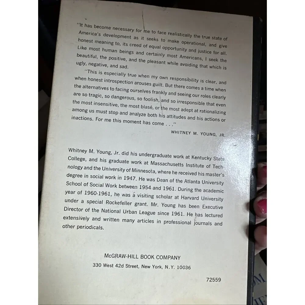 Signed First‎ Edition To Be Equal Whitney M Young Jr 1964 Hardcover Civil Rights
